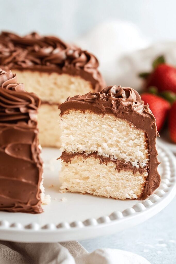 Angel Food Cake with Whipped Chocolate Frosting Recipe
