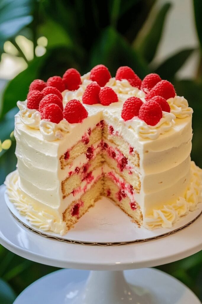 Baking Almond Raspberry Swirl Cake