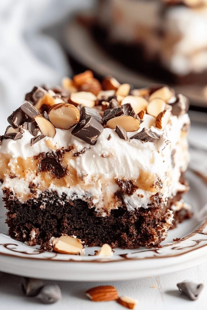 Baking Delicious Almond Joy Poke Cake