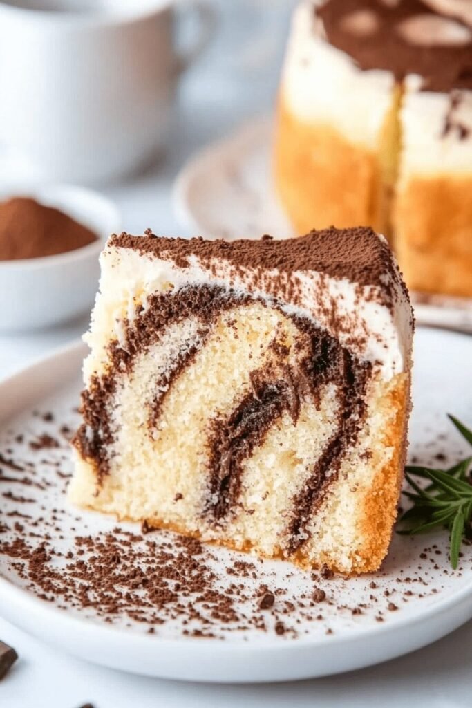 Serving Amish Chiffon Marble Cake