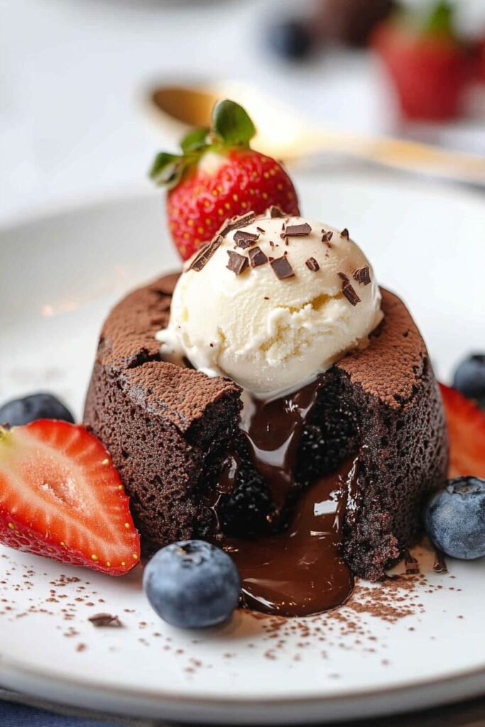 Serving Chocolate Lava Cake