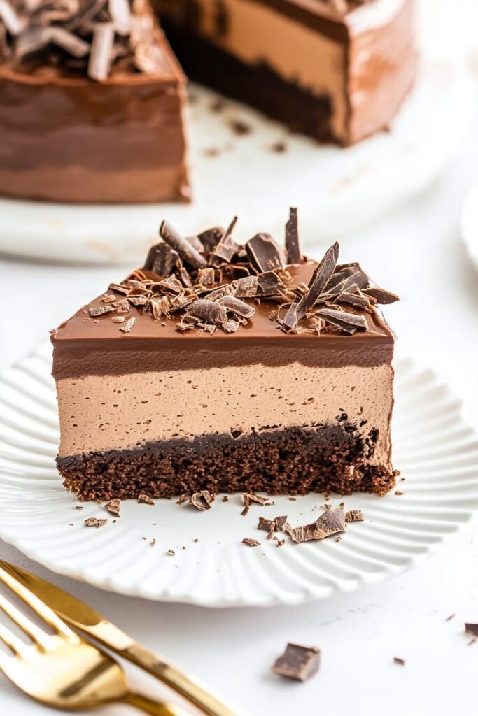 Serving Chocolate Mousse Cake