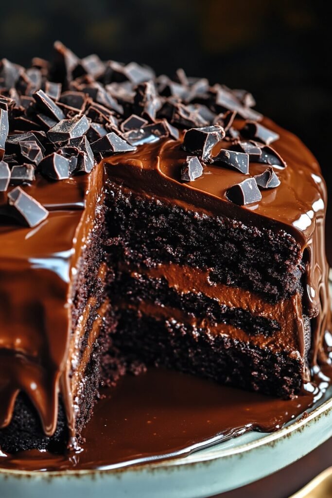 Serving Chocolate Ooey Gooey Cake
